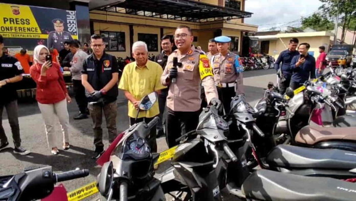 Sepeda motor hasil curian yang diamankan di Polres Tasikmalaya Kota