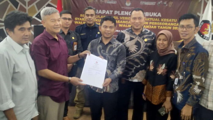 Dimyati-Alam Dinyatakan Memenuhi Syarat Dukungan Bakal Calon Perseorangan Pilkada Kota Banjar