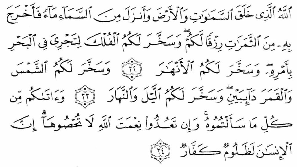 Kandungan Surat Ibrahim Ayat 32, Kekuasaan dan Nikmat Allah