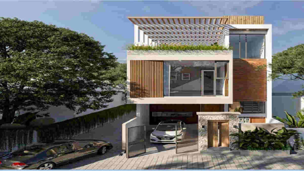 Desain Rumah 3 Lantai Tampak 2 Lantai yang Unik dan Mewah