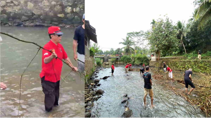 Hari Konservasi Alam Nasional, PDI Perjuangan Ciamis Gelar Operasi Bersih-bersih di Sungai Cipalih