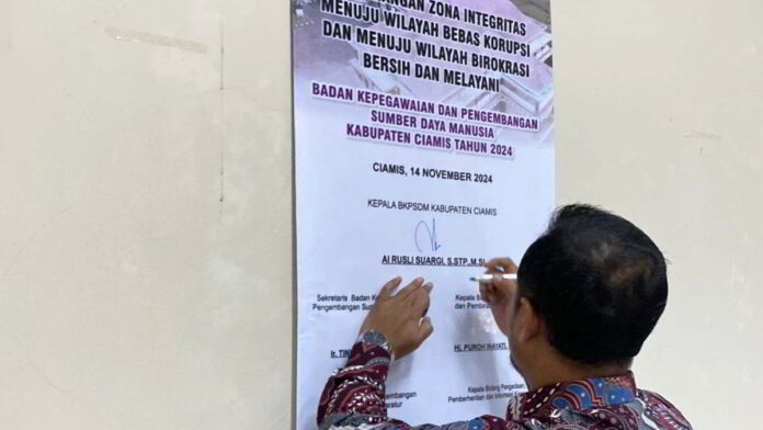 BKPSDM Ciamis Komitmen Dukung Pencanangan Zona Integritas
