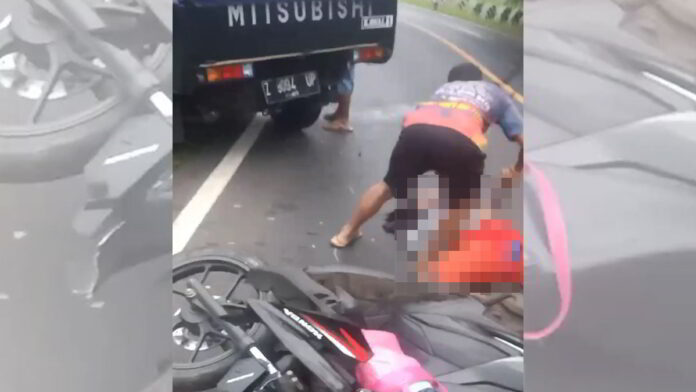 Pikap dan Motor Terlibat Kecelakaan di Ciamis