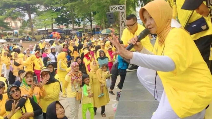 Senam Berdaya HUT Golkar ke-60 di Kota Banjar, All Out Menangkan Paslon Berdaya