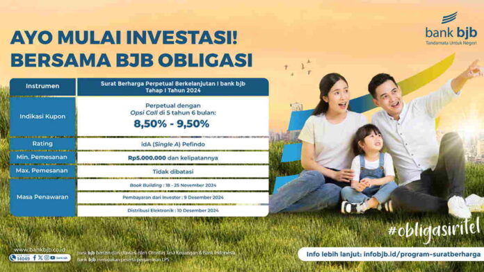 bank bjb Tawarkan Peluang Surat Berharga Perpetual dengan Kupon yang Tinggi