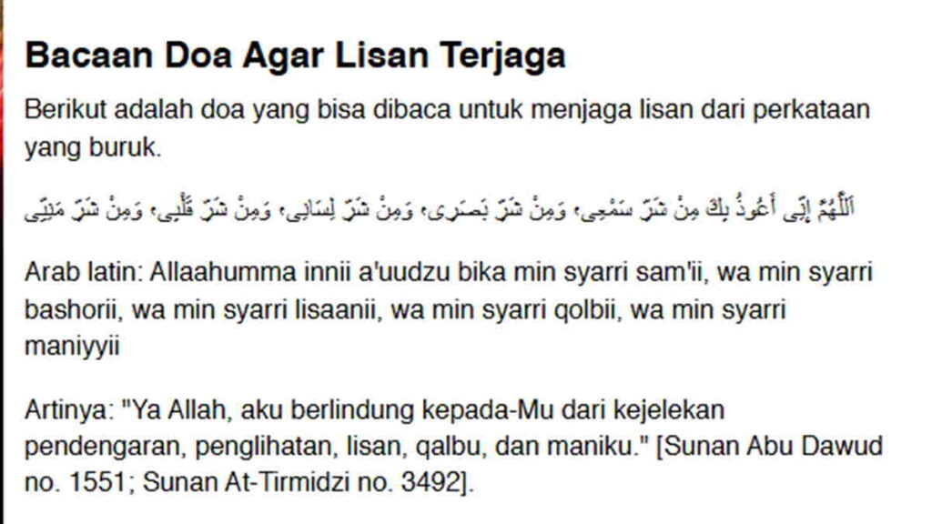 Doa Jaga Lisan