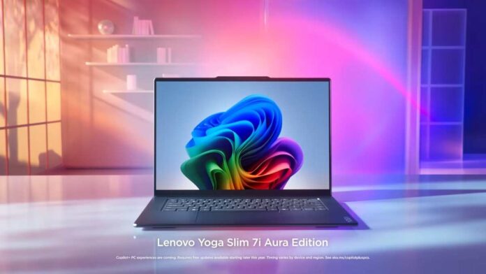Laptop Yoga Slim 7i Aura Edition, Pakai Prosesor Intel Core Ultra 7