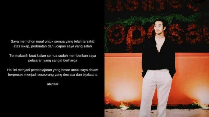 Abidzar Minta Maaf Setelah Berseteru dengan Netizen