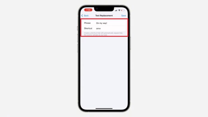 Text Replacement iPhone