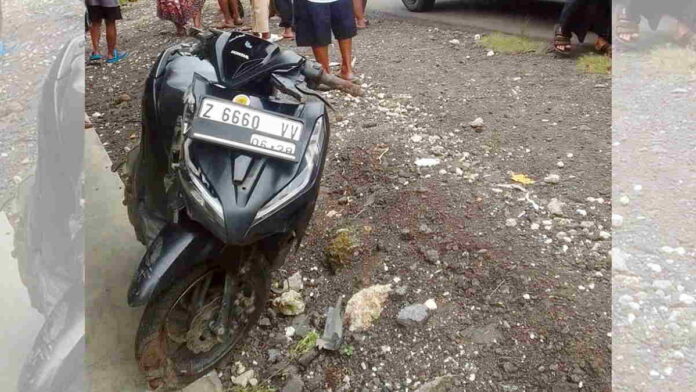 Motor Hantam Tembok di Ciamis