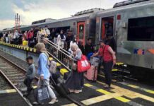 Pemudik lebaran stasiun banjar