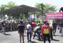 Jelang May Day, Polres Banjar Lakukan Simulasi Sispamkota