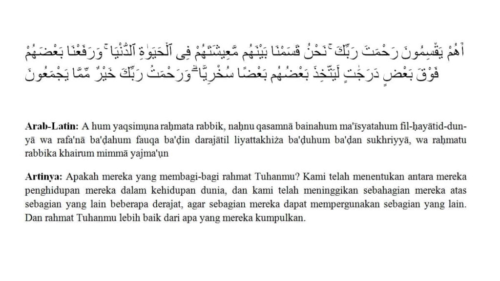 Kandungan Surat Az Zukhruf Ayat 32, Rezeki di Tangan Allah SWT