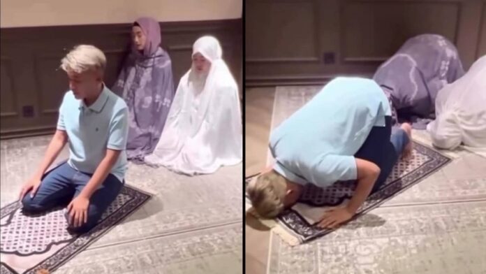 Momen Ruben Onsu jadi imam salat untuk Desy Ratnasari dan anaknya