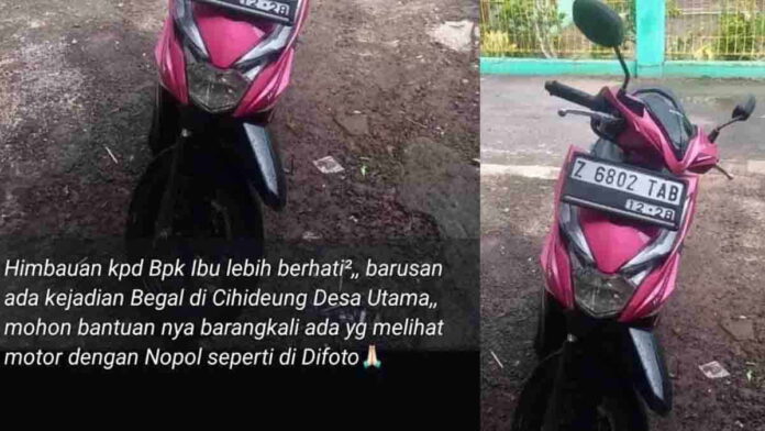Warga Ciamis Jadi Korban Pencurian Motor Modus Pura-pura Antar Surat Undangan Pernikahan