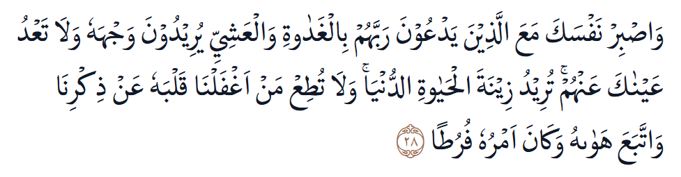 Kandungan Surat Al Kahfi Ayat 28, Pesan Keteguhan Hati