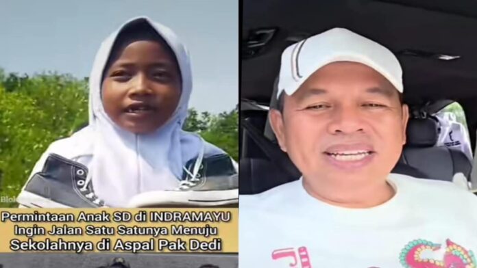 Anak SD di Indramayu curhat soal jalan rusak
