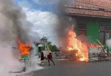 Gerobak PKL di Langensari Kota Banjar Ludes Terbakar, Diduga Akibat Selang Kompor Gas Bocor