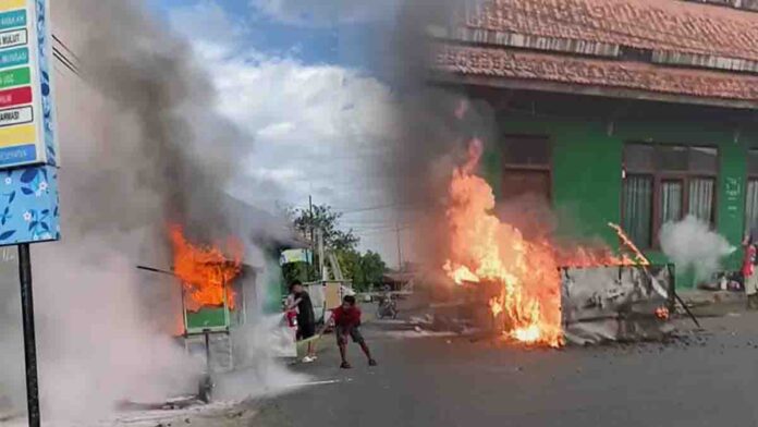 Gerobak PKL di Langensari Kota Banjar Ludes Terbakar, Diduga Akibat Selang Kompor Gas Bocor
