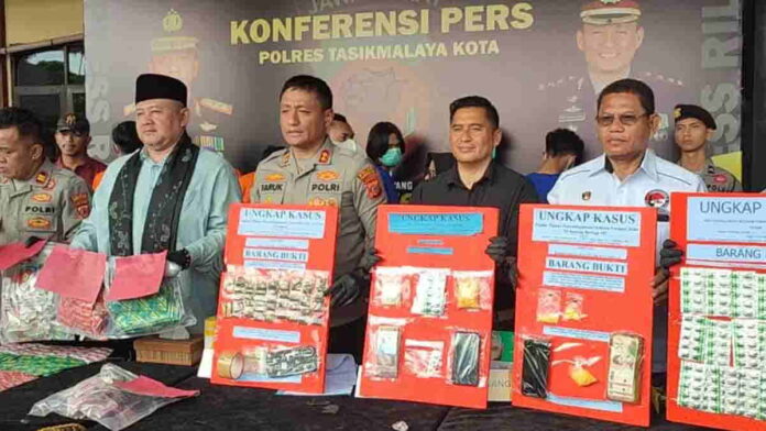 Polres Tasikmalaya Kota Ringkus 7 Tersangka Pengedar Obat-obatan Terlarang, Ribuan Butir Barang Bukti Diamankan