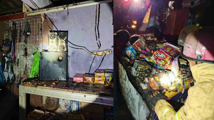 Diduga Korsleting Listrik, Sebuah Warung di Kawali Ciamis Terbakar, Pemilik Merugi Puluhan Juta